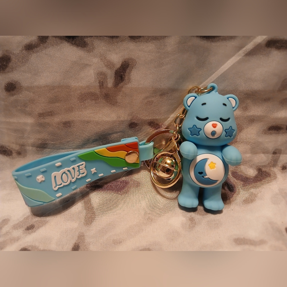 Bedtime Care Bear Keychain Toy with 'Love' Strap - Kids Accessory